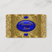 Elegant Royal Blue Gold Business Card (Front)