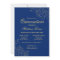 Elegant Royal Blue Gold Sketch Floral Quinceanera