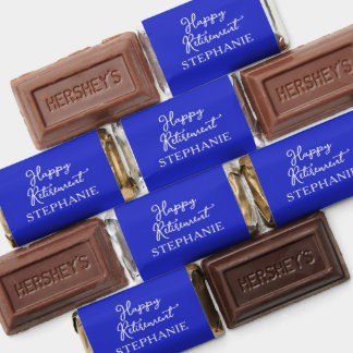 Elegant Royal Blue Happy Retirement Party Hershey's Miniatures