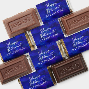 Elegant Royal Blue Happy Retirement Party Hershey's Miniatures