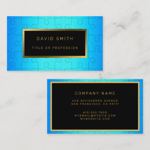 Elegant Royal Blue Metal Business Card