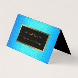 Elegant Royal Blue Metal Business Card
