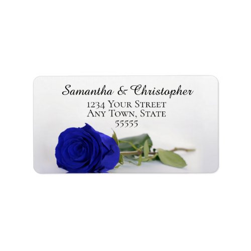 Elegant Royal Blue or Cobalt Rose Wedding Address Label