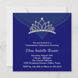 Elegant Royal Blue Quinceanera Invitations | Zazzle