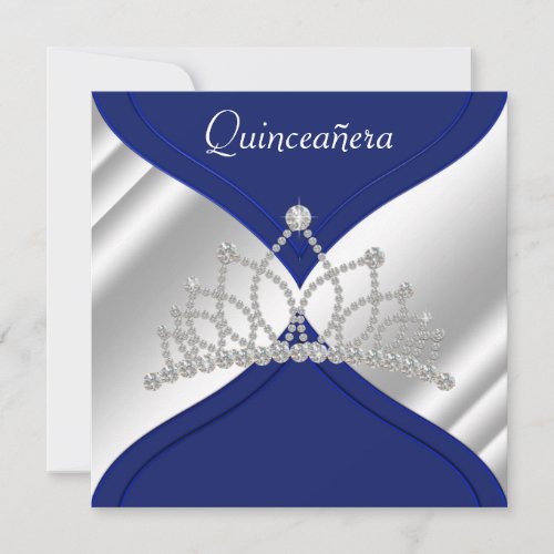 Elegant Royal Blue Quinceanera Invitations