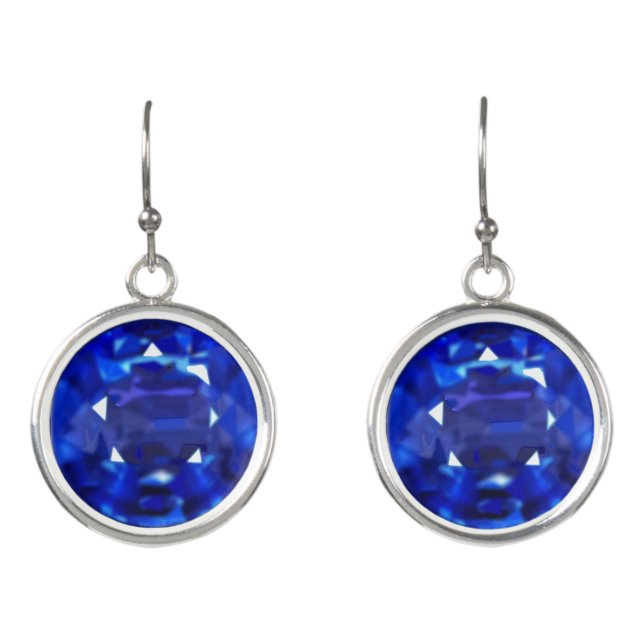 Elegant royal blue sapphire photo earrings (Front)