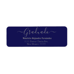 Elegant Royal Blue Spanish | Class Year Return Lab Label