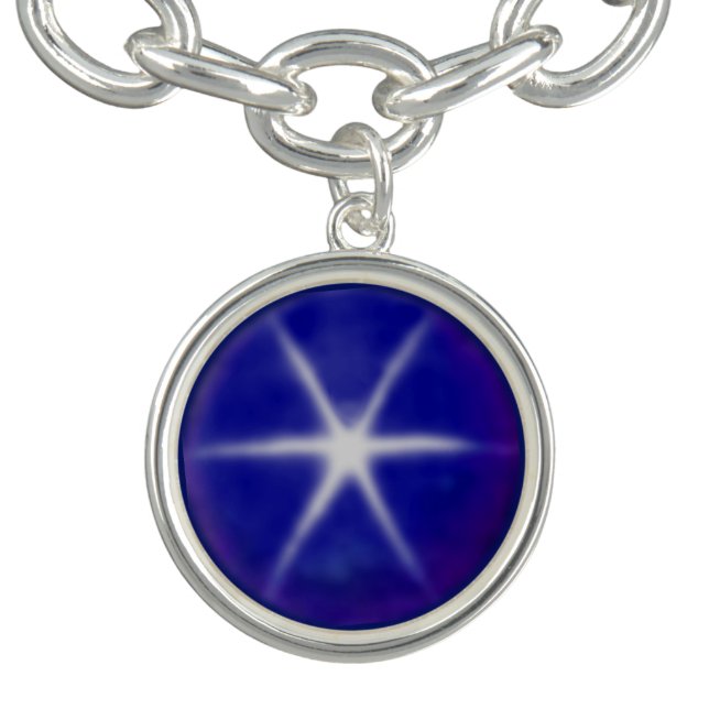 Elegant royal blue star sapphire photo bracelet (Design)