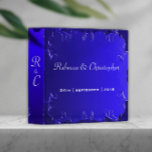 Elegant Royal Blue Wedding Album 3 Ring Binder<br><div class="desc">A very elegant, royal blue wedding album to keep your treasured wedding photos and other wedding memorabilia in. All details can be personalized to suit, or text removed altogether if preferred. The design itself features a lush, royal blue and navy scrolling damask pattern at the edges. Please note that this...</div>