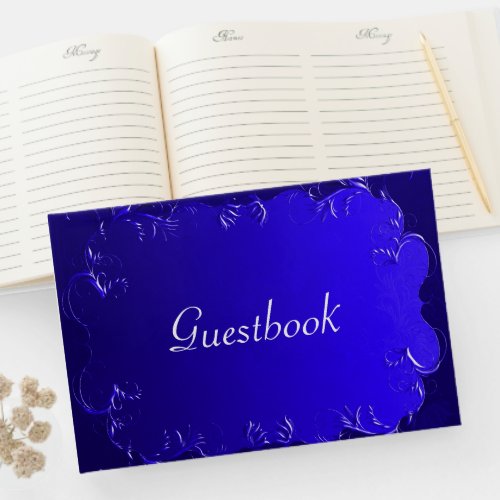 Elegant Royal Blue Wedding Guest Book