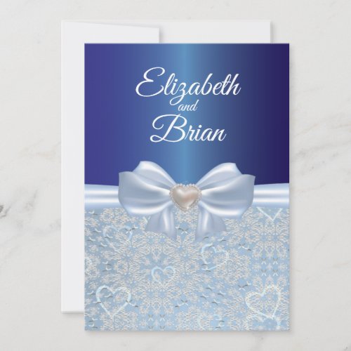 Elegant royal blue wedding Invitation