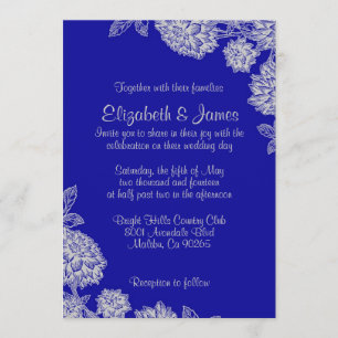 Elegant Royal Blue Wedding Invitations