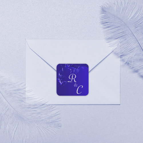 Elegant Royal Blue Wedding Monogrammed
