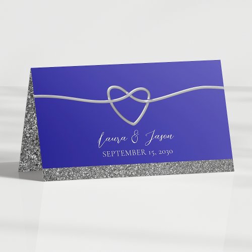 Elegant Royal Blue Wedding Place Card