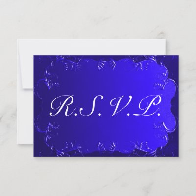 Elegant Royal Blue Wedding RSVP