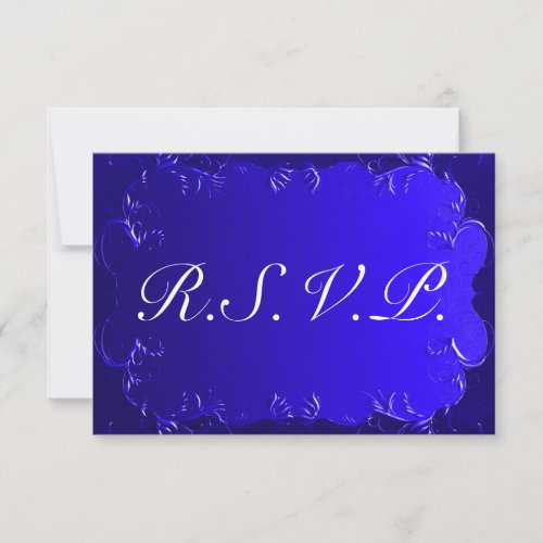 Elegant Royal Blue Wedding RSVP