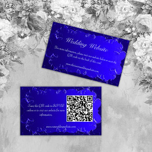 Elegant Royal Blue Wedding Website Enclosure Card