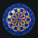 Elegant Royal Blue & White Marble on Copper Foil Dart Board<br><div class="desc">Add a touch of elegance to leisure time with this metal-and-stone themed dartboard,  which features alternating royal blue marble,  white marble,  and copper foil patterns. 

Design Copyright W.H. Sim. See more at zazzle.com/expressionsoccasions</div>