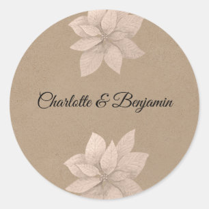 Elegant Royal Boho Beige Favor Sticker