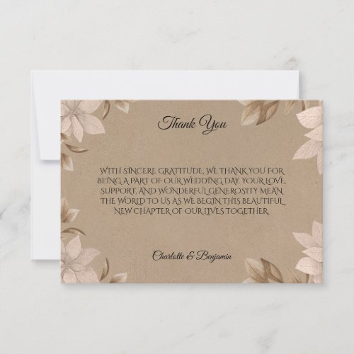 Elegant Royal Boho Beige Thank You Card