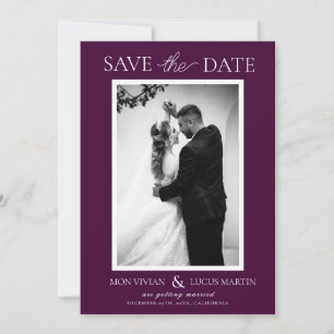Elegant Royal Crimson Photo Save The Date Invitation