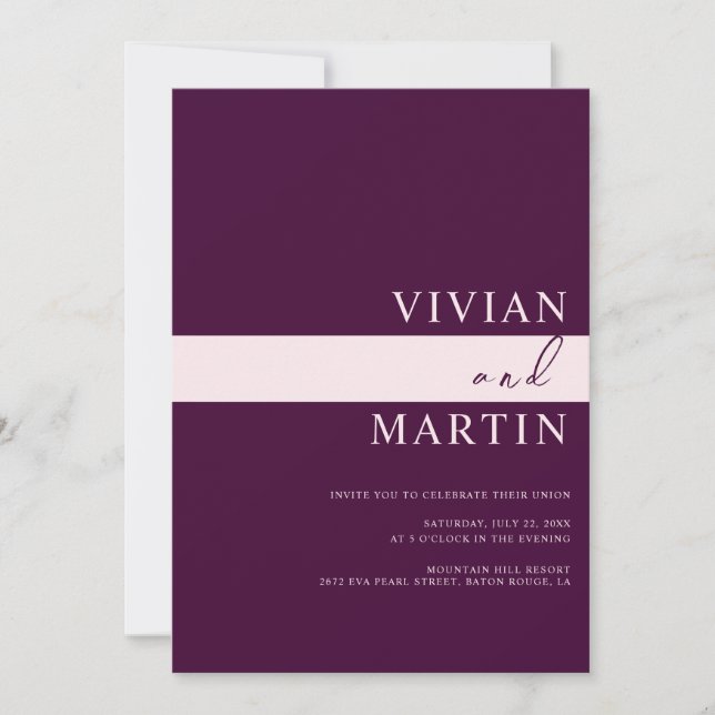 Elegant Royal Crimson Wedding All-in-one QR Invitation (Front)