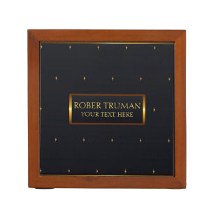 Elegant royal Dark Blue gold Desk Organizer
