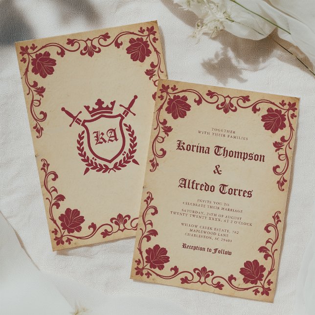 Elegant Royal Fantasy Medieval Wedding Invitation (Creator Uploaded)