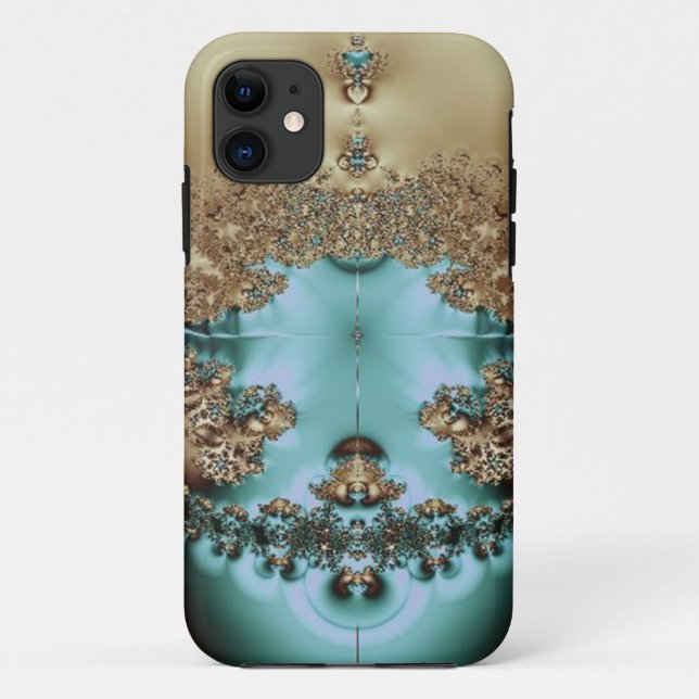 Elegant Royal Gold and Aqua Case-Mate iPhone Case (Back)