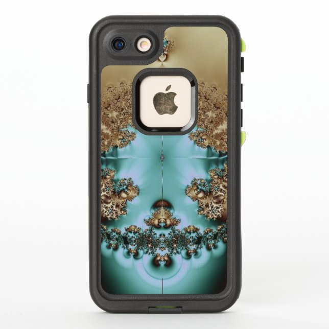 Elegant Royal Gold and Turquoise LifeProof iPhone Case (Back)