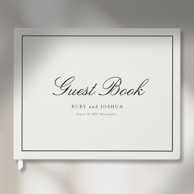 Elegant Royal Ivory Scripted Font Wedding Guest Book (Elegant Royal Ivory Scripted Font Wedding Guest Book)