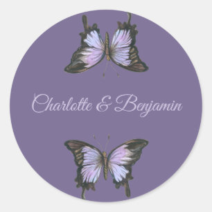 Elegant Royal Lavender Purple Favor Sticker