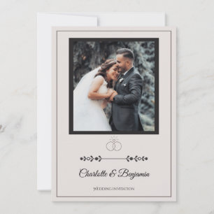 Elegant Royal Minimalist Photo Wedding Invitation