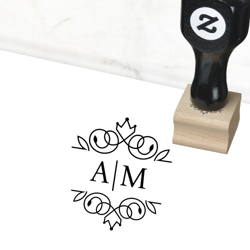 Elegant royal monogram rubber stamp