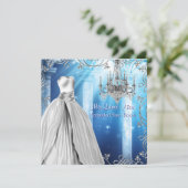 Elegant Royal Navy Blue Quinceanera Invitation (Standing Front)
