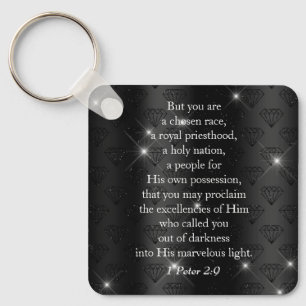 Elegant Royal Priesthood Bible Verse  Keychain