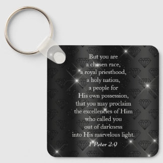 Elegant Royal Priesthood Bible Verse Keychain