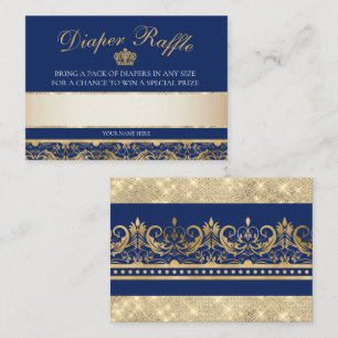 Elegant Royal Prince Baby Shower Diaper Raffle Enclosure Card