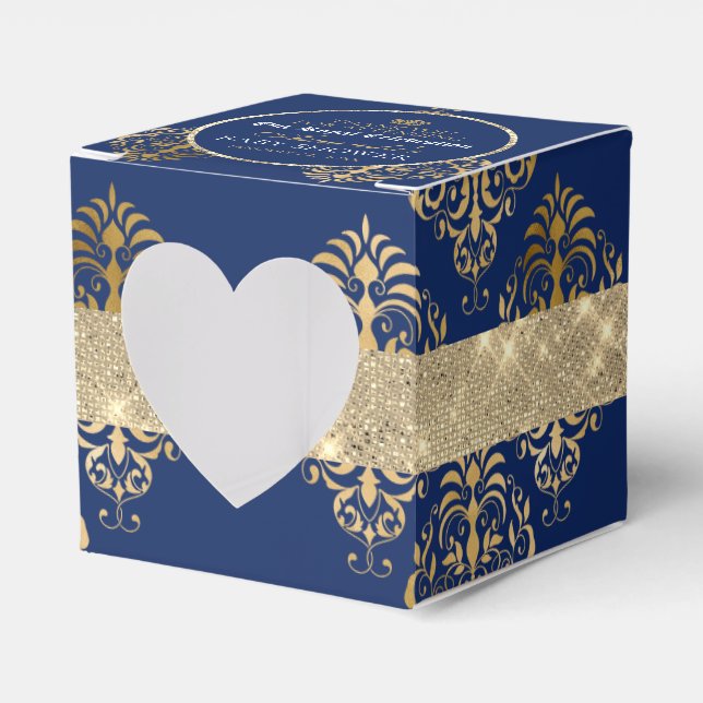 Elegant Royal Prince Baby Shower Heart Display Favor Boxes (Front Side)