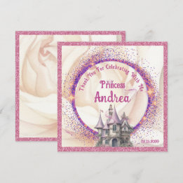 Elegant Royal Princess Birthday Party | Fairy Tale Thank You Card