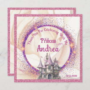 Elegant Royal Princess Birthday Party Fairy Tale Thank You Card