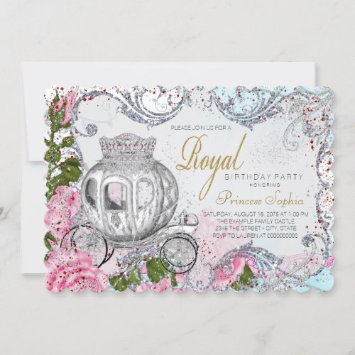 Elegant Royal Princess Birthday Party Invitation