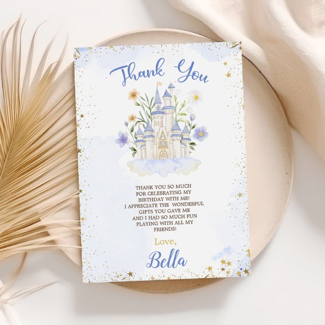 Elegant Royal Princess Castle Birthday Party Thank You Card (Creator Uploaded)