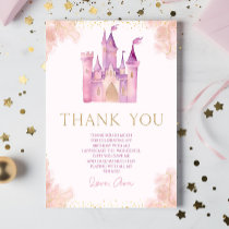 Elegant Royal Princess Castle Birthday Party Thank You Card