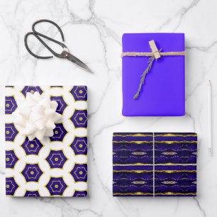 Elegant Royal Purple and Gold  Wrapping Paper Sheets