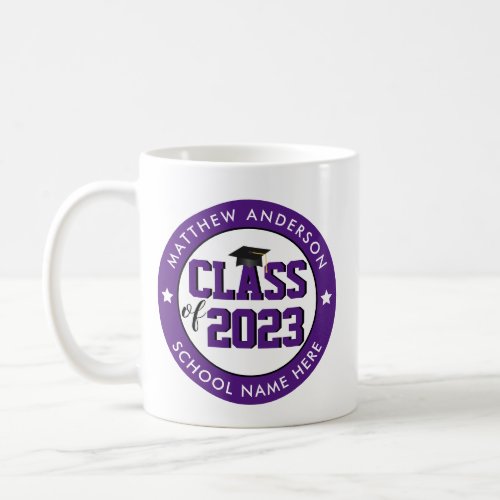 Elegant Royal Purple Class of 2023 Graduation Coffee Mug