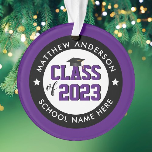 Elegant Royal Purple Class of 2023 Graduation Ornament