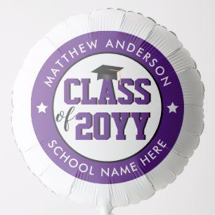 Elegant Royal Purple Class of 2026 Graduation Balloon