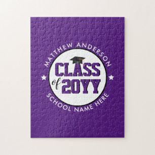 Elegant Royal Purple Class of 2026 Graduation Jigsaw Puzzle