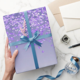 Elegant Royal Purple Glitter Ombre Cascading Wrapping Paper